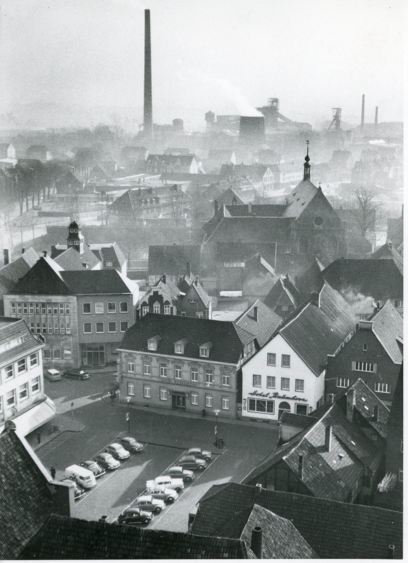 Historische Stadtaufnahme - Werne von oben
