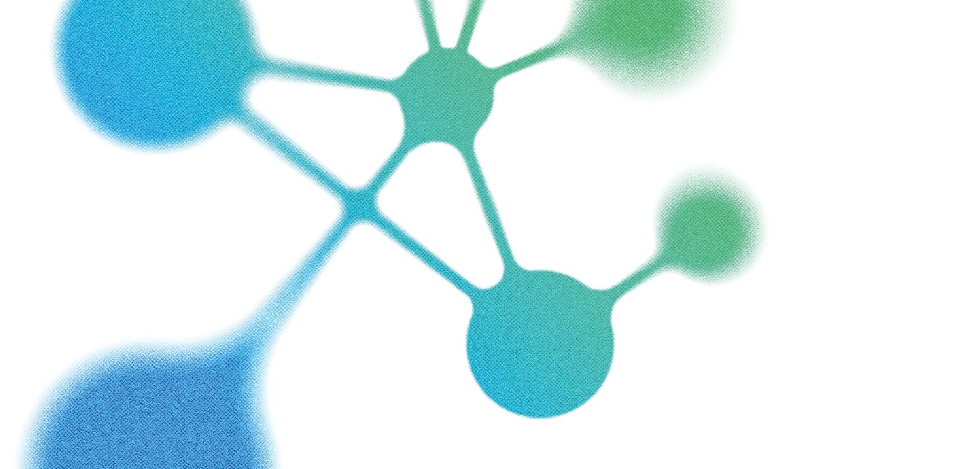 Verpixeltes Bild eines Atomiums in blau und grün