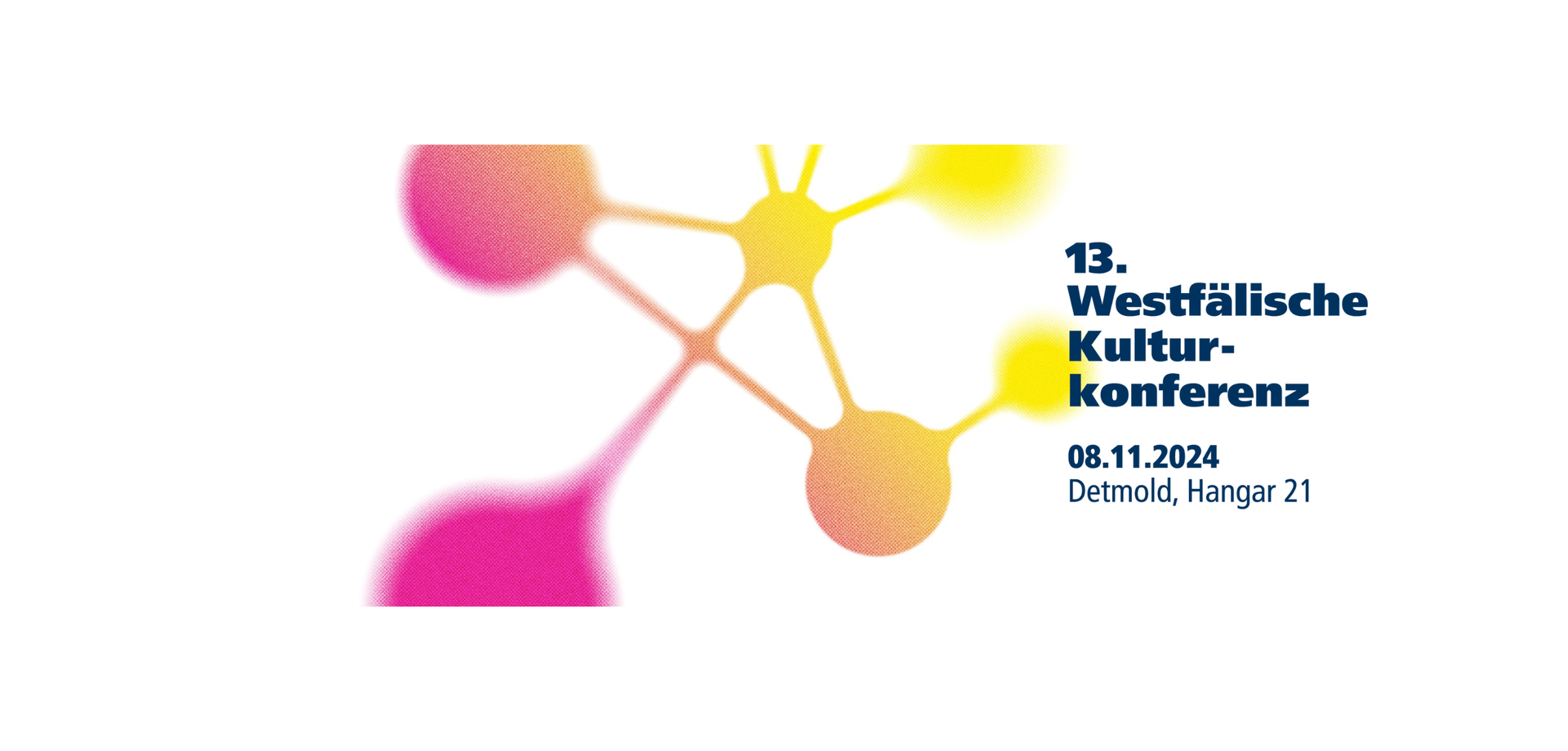 Rot-Gelbes Atomium mit dem Titel "13. Westfälische Kulturkonferenz"